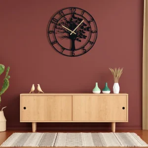 Metallic Wall Clock for Home, Office, Living Room, Bedroom, Kids Room and Kitchen