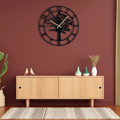 Metallic Wall Clock for Home, Office, Living Room, Bedroom, Kids Room and Kitchen
